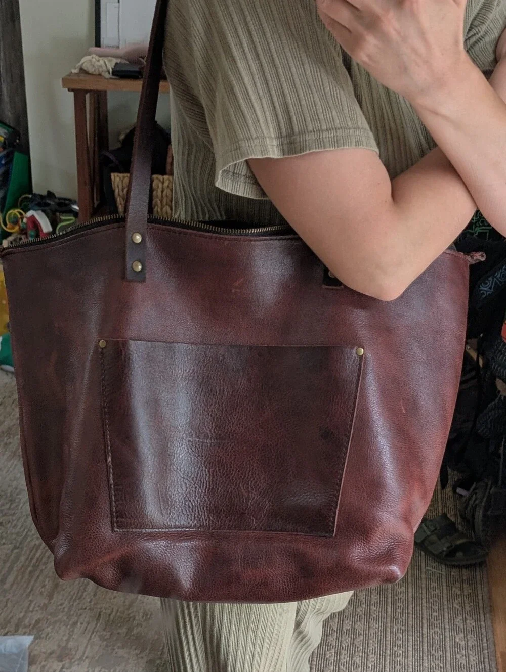 Portland Leather Good Oversized Zip Tote